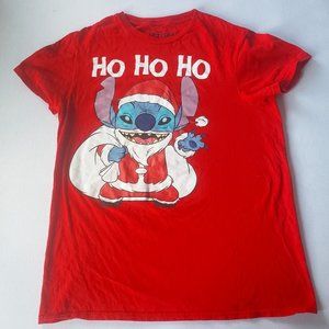 Disney Lilo and Stitch Christmas T-Shirt in Red Women’s Size Medium
